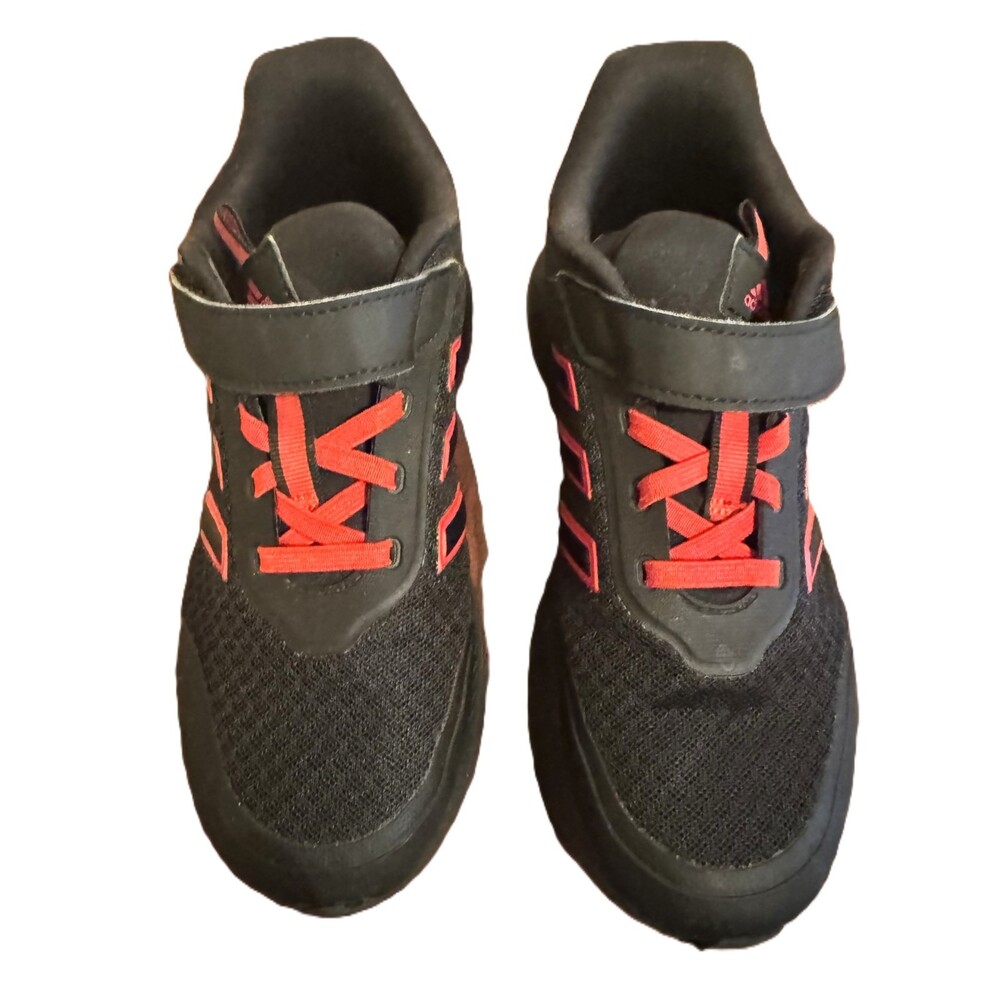 Adidas x PLR Path, Kids Cool Black & Red Shoes, Size 3.